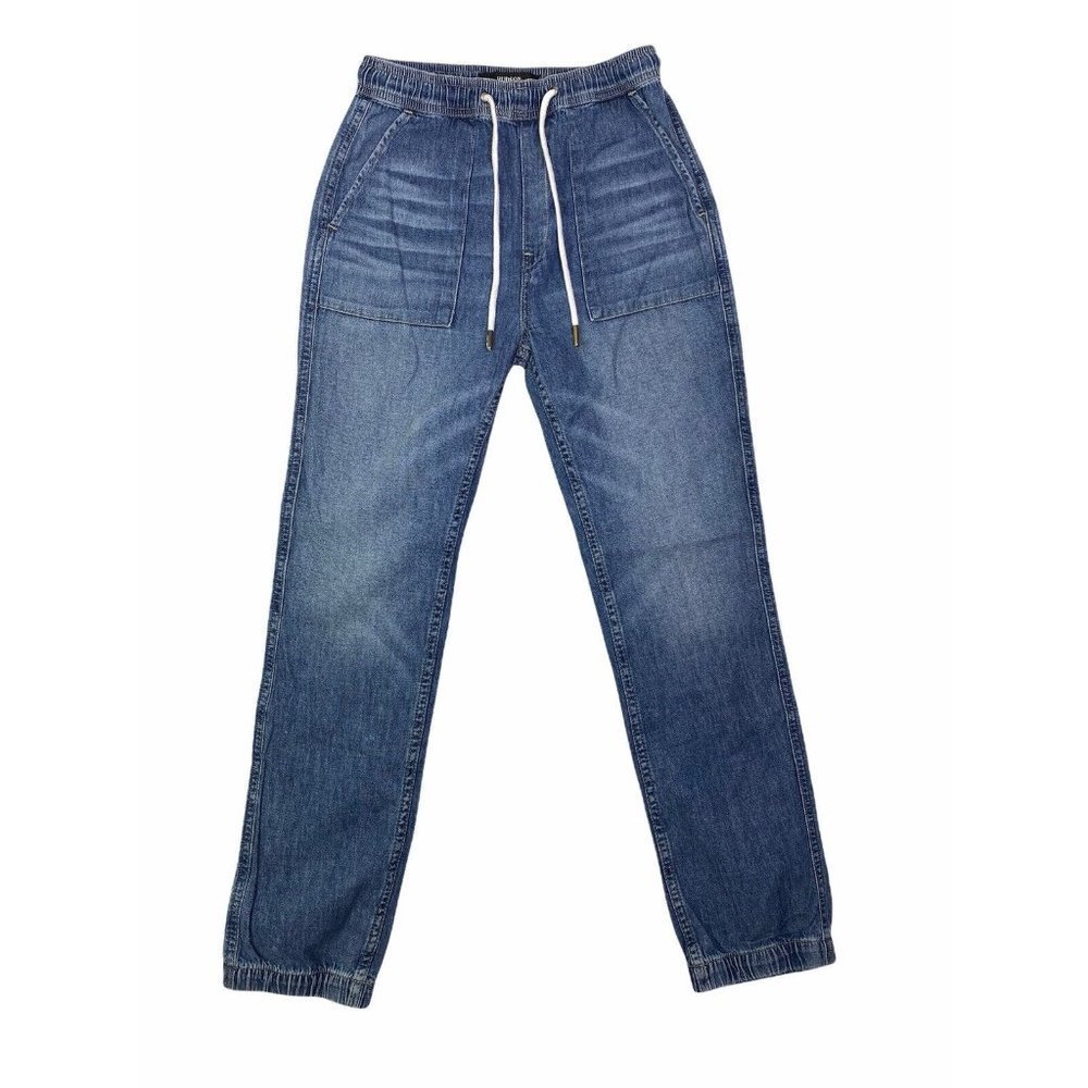 Hudson Womens Blue Regular Fit Drawstring Waist Denim Jogger Jeans Size S